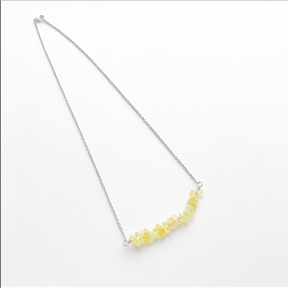 ARTISAN SILVER & YELLOW GEMSTONE NECKLACE